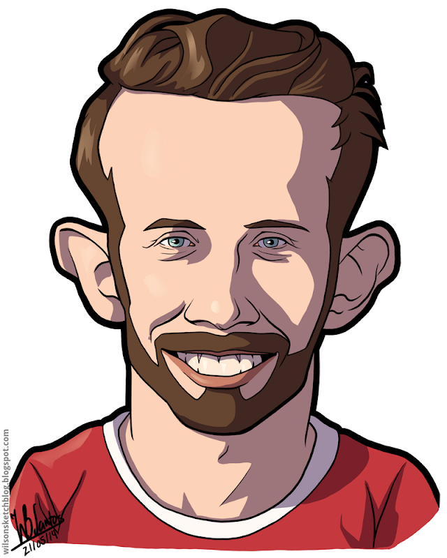 Cartoon caricature of Miralem Sulejmani. Cartoon caricature of Miralem Sulejmani.