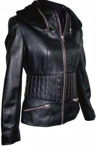 40311 Genuine Black Soft Supple Light Lambskin Real Leather Casual Short Motorcycle Jacket, YKK Original Zipper Front, Stand Collar, Concealed Fake Fur Ear Warmer, Multi Stitched Waist, Zippered Pocket, Nylon Lining Lined, Slim Fit, No Insulation, Petite Regular Plus Size (3X)