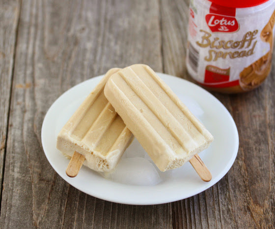 photo of two Biscoff Ice Pops on a plate