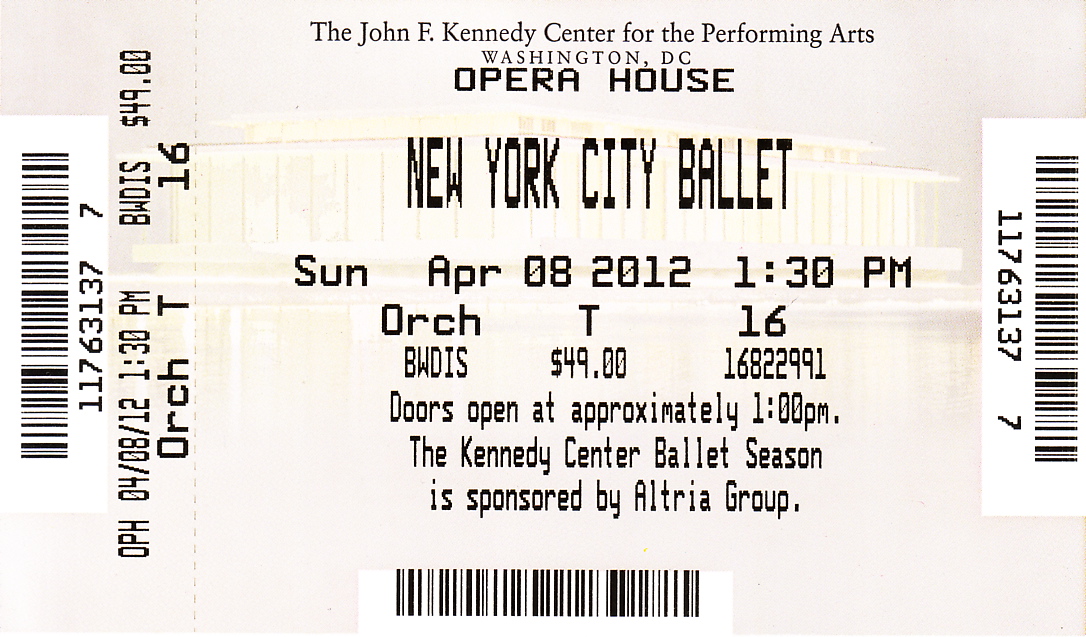 Sasha's musings New York City Ballet at the Kennedy Center