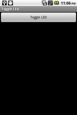 Android app. Has one button that says "toggle led"