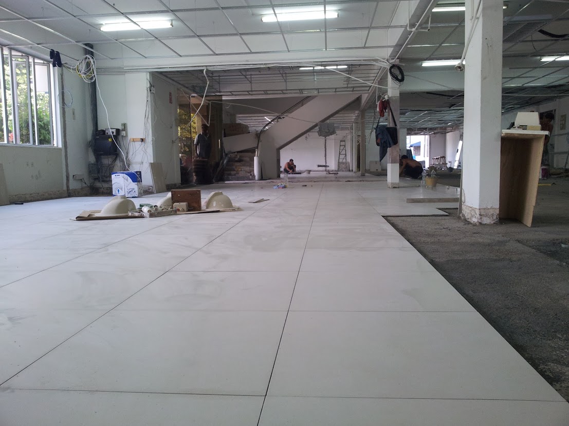 new 2' x 2' floor tiles