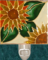 two sunflowers on ivory