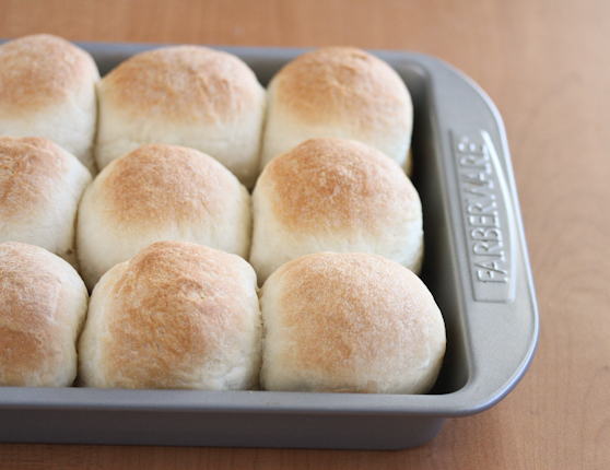 close-up photo of the rolls in the baking dish