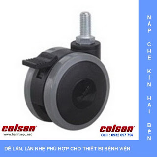 Bánh xe đẩy PU bánh xe đôi CGT trục ren chịu tải trọng 40kg www.banhxepu.net Bánh xe đẩy PU bánh xe đôi CGT trục ren chịu tải trọng 40kg www.banhxepu.net