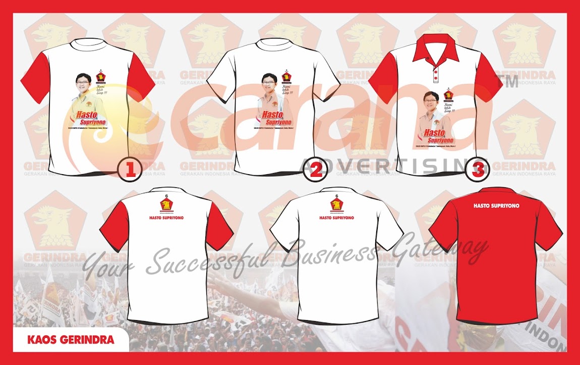 Pemesanan Kaos Partai Gerindra Murah Carana Advertising