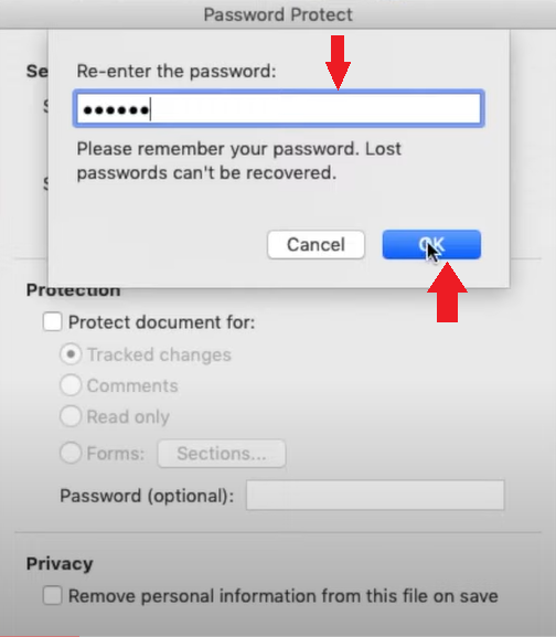 Screenshot of password confirmation window for MS Word in macOS