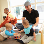 Musical exploration is one of the many experiences babies share as they learn to be around each other socializing in Parent & Child classes at LePort.