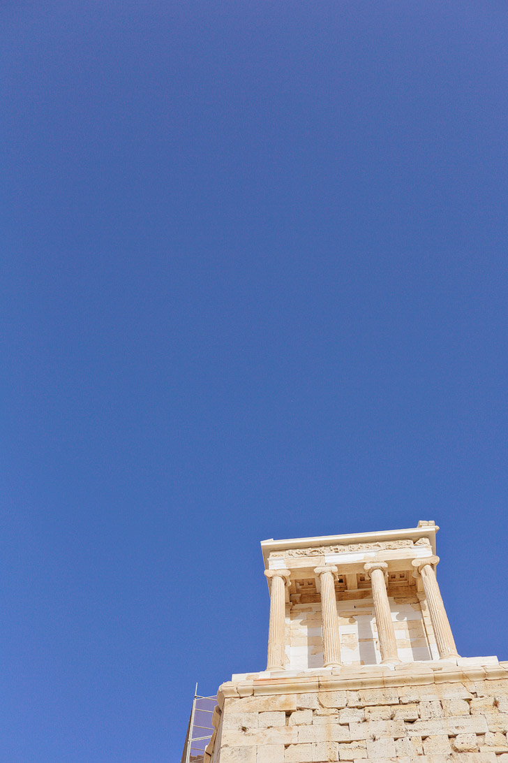 The Temple of Athena Nike in the Acropolis of Athens Greece.