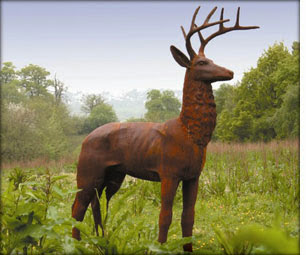 Cast Iron Christmas Garden Stag Statue