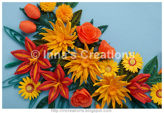 Quilled flowers, detail