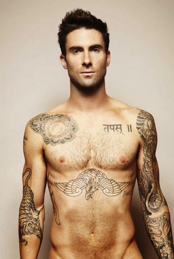 celebrity Adam Levine chest tattoos