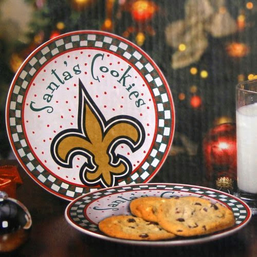 New Orleans Saints Santa Ceramic Cookie Plate