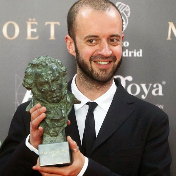 Director Fernando Franco holds his Goya for Best New Director for the film 'La Herida' during the Spanish Film Academy's Goya Film Awards 2014, held in Madrid.