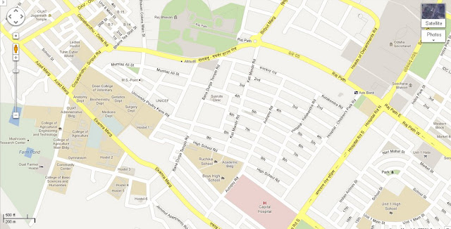 Azad Marg-Raj path-Hospital Road South Area Map Bhubaneswar