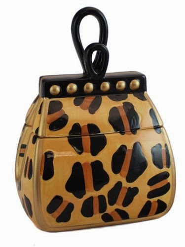  Leopard Print Ceramic Handbag Cookie Jar
