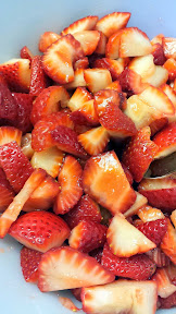 Strawberry Fool Recipe- 1/4 cup sugar with the hulled, 1/4