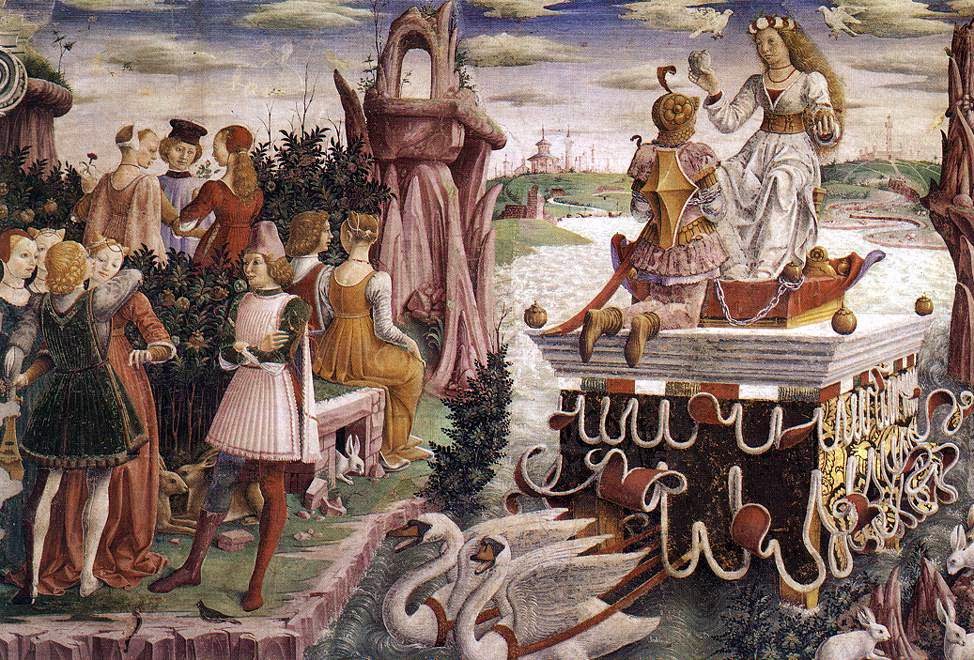 Francesco del Cossa - Allegory of April-Triumph of Venus (detail)