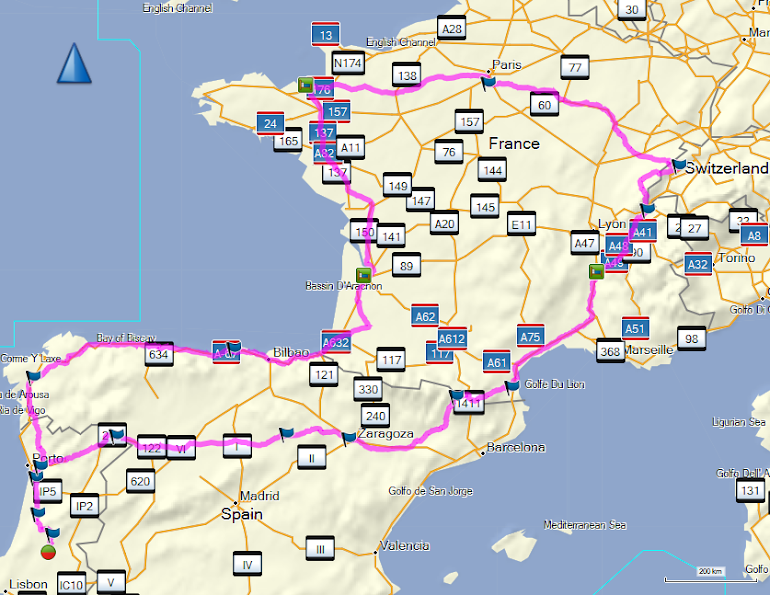 SUIÇA  # 5400km # AGO/SET 2014 Mapa