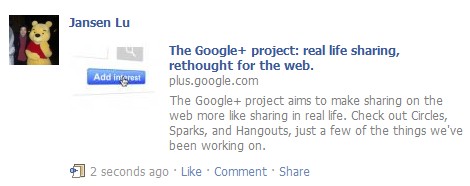 Filtered Google+ Invite on Facebook