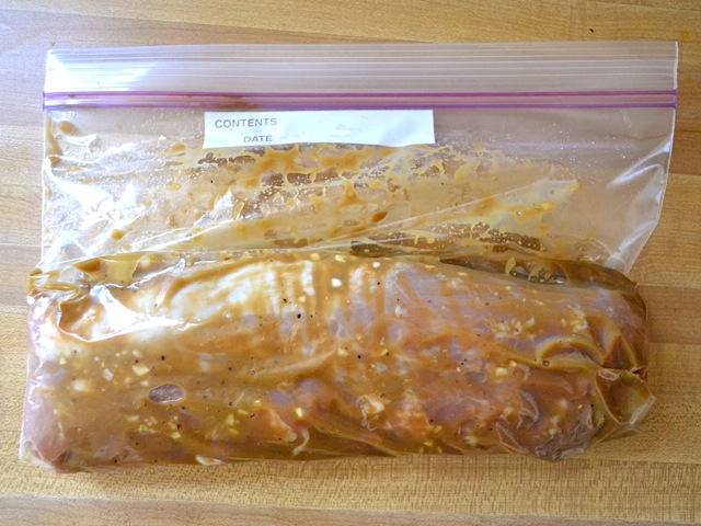 marinate and tenderloin in zip lock bag 