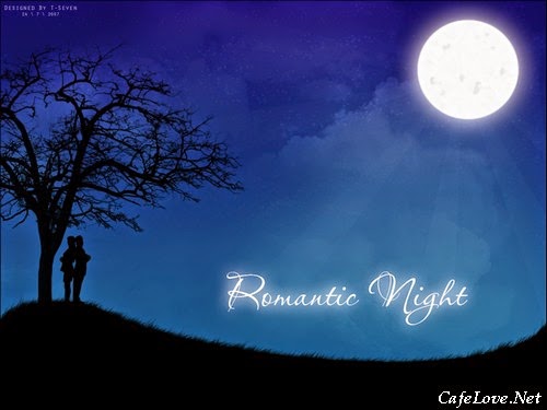 Hình ảnh đẹp đôi tình nhân lãng mạn trong đêm trăng Romantic Night