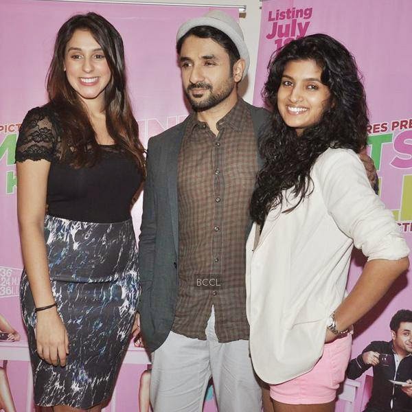Anindita Naiyar, Vir Das and Vega Tamotia pose during the promotion of Amit Sahni Ki List, in Mumbai, on July 9, 2014. (Pic: Viral Bhayani)