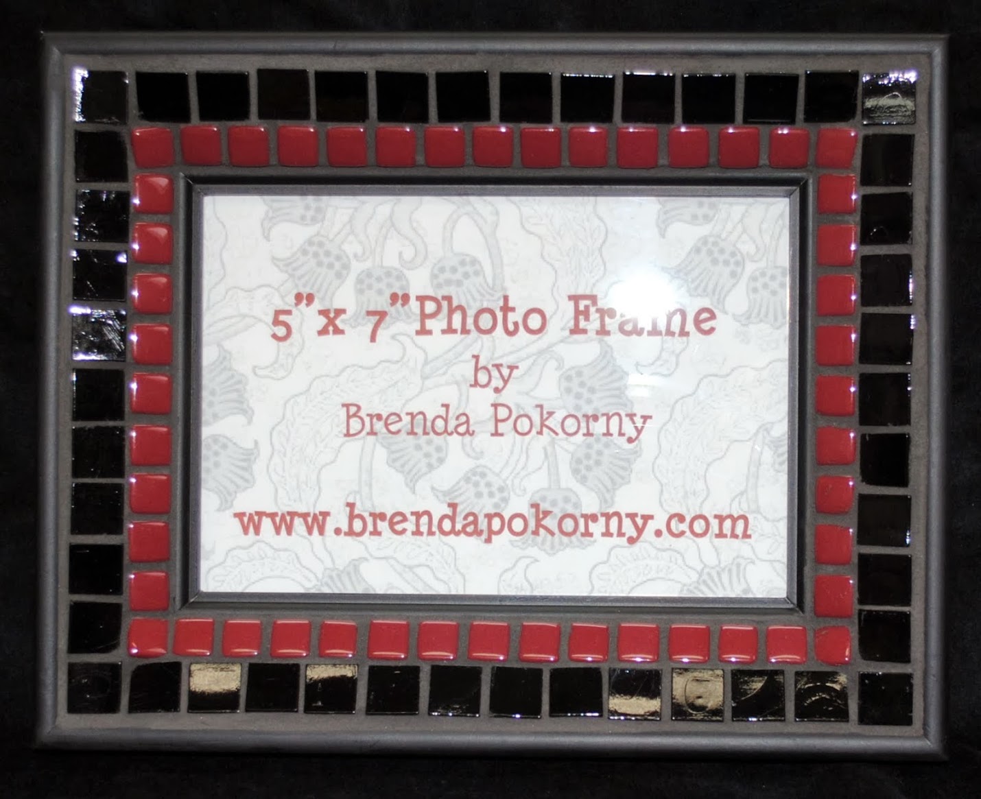 Maroon & Black 5" x 7" Mosaic Photo Frame MOF1237