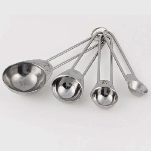 Household Kitchen Stainless Steel Measuring Tea Spoon Cup 4 Pcs