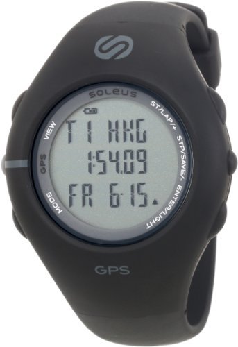 Soleus Men's SG001003 GPS 1.0 Black Resin Digital Multi-Function GPS Watch