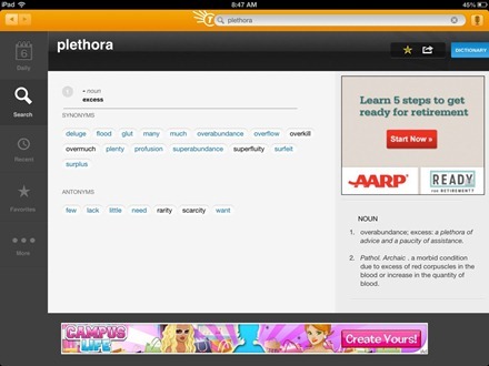 Dictionary.com Dictionary & Thesaurus for iPad