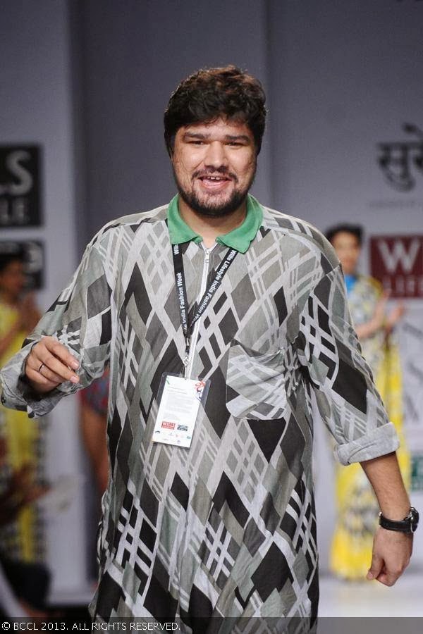 Fashion designer Yogesh Chaudhary on Day 4 of Wills Lifestyle India Fashion Week (WIFW) Spring/Summer 2014, held in Delhi.