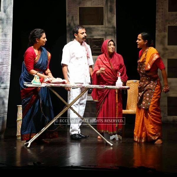 Staging of an English play, Boiled Beans on Toast, written by Girish Karnad and directed by Lillete Dubey, held at JT PAC in Kochi. 