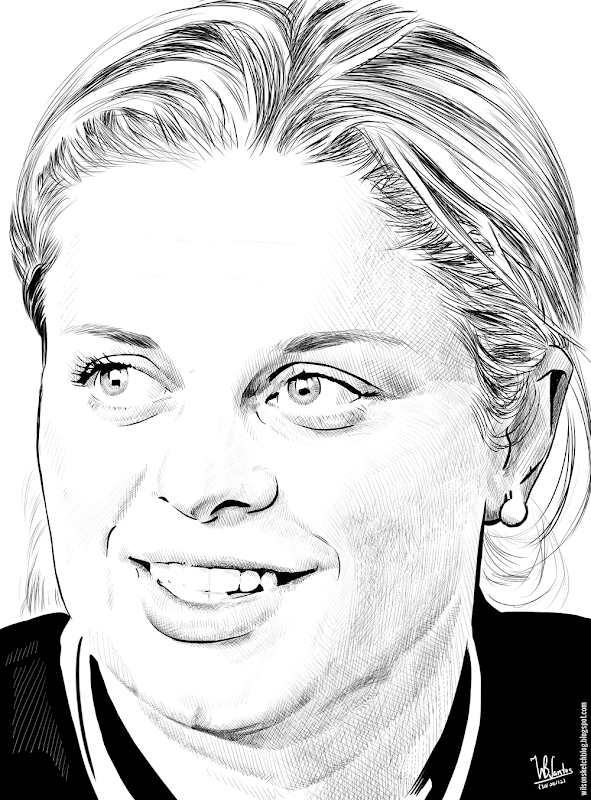 Ink drawing of Kim Clijsters, using Krita 2.4. Ink drawing of Kim Clijsters, using Krita 2.4.