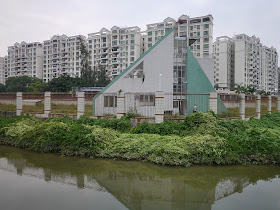 triangular shaped building at the border between Zhuhai and Macau