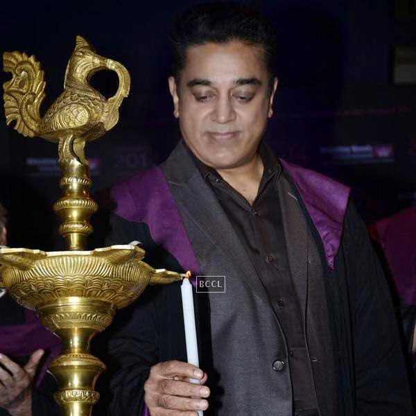Kamal Hassan during Whistling Woods International's 7th Annual convocation in Mumbai. (Pic: Viral Bhayani)