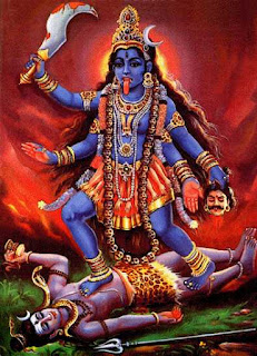 Kali stepping on Shiva