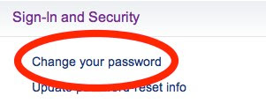 Change Yahoo password