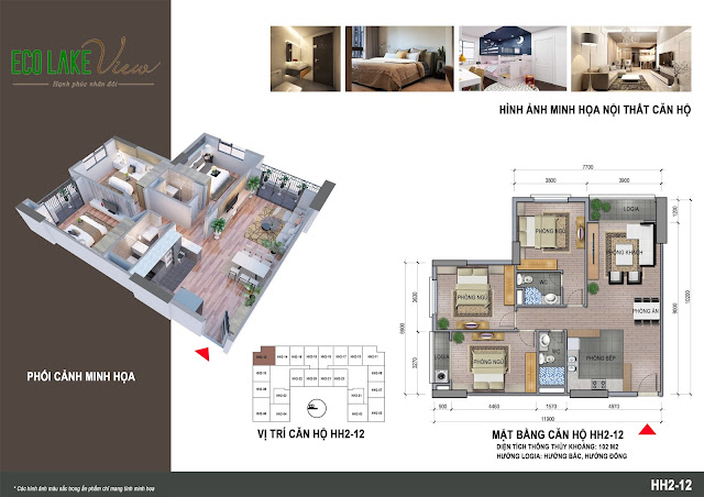 Thiết kế căn hộ 12 tòa HH-02 Eco Lake View Thiết kế căn hộ 12 tòa HH-02 Eco Lake View