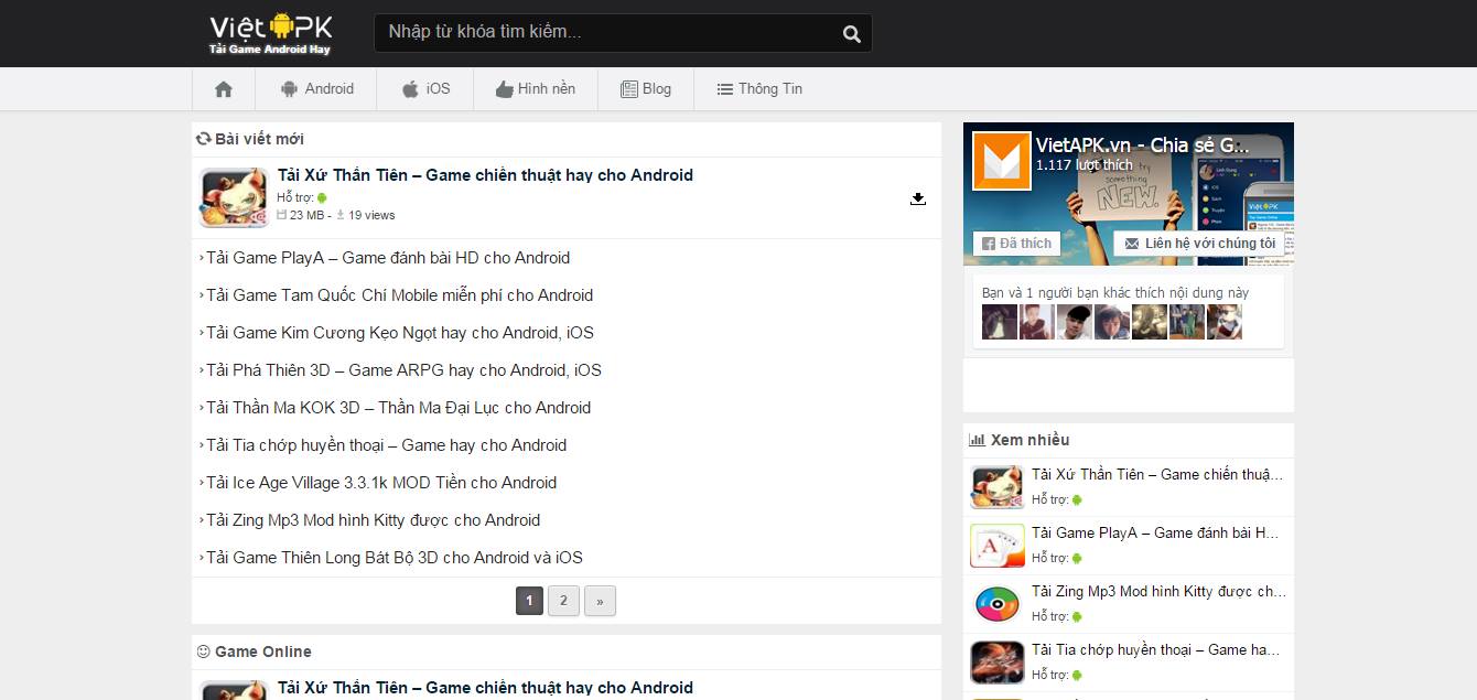 Share theme Wordpress VietAPK bản mới làm wap game Share theme Wordpress VietAPK bản mới làm wap game