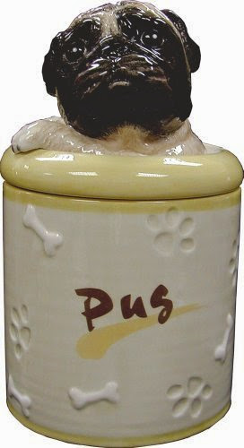  Pug Collectible Dog Puppy Cookie Jar Container Figurine Statue Model