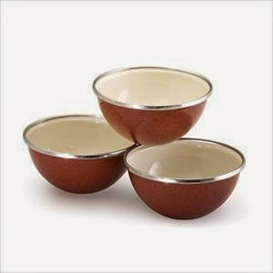  Paula Deen Signature Enamel on Steel 3-Piece Prep Bowls -Red