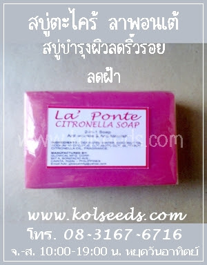 สบู่ตะไคร้ลาพอนเต้ ผลิตจากฟิลิปปินส์ สบู่บำรุงผิวลดริ้วรอย และ ลดฝ้า