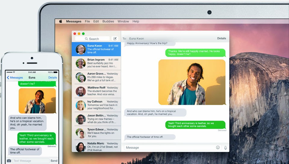 iOS 8 chia sẻ trực tiếp và tức thời tin nhắn, cuộc gọi lên OS X 10.10, qua wifi mac_and_ios_sms_2x.