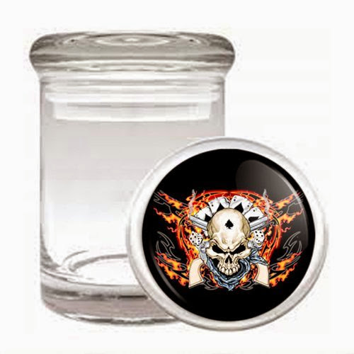  Odorless Air Tight Medical Glass Jar Skull Design-011