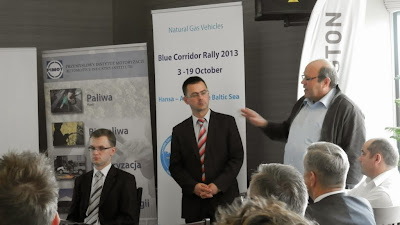 Blue Corridor 2013 Hansa - Gdańsk. Hartmut Schult (Gazprom Germania) i Michał Ślizak (Solbus)