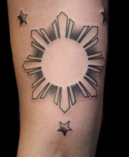 filipino sun tattoos with stars