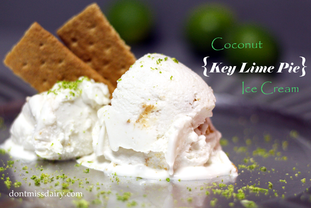 Coconut Key Lime Pie Ice Cream from dontmissdairy.com
