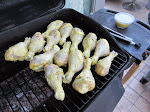 Cooking the chicken with indirect flame method