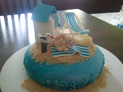Snoepie, de strandhond met eigen stoel en handdoek (Pagina 1 how to taarten strandstoel